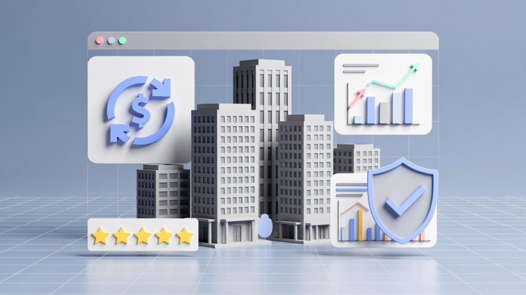 Illustration présentant un avis sur Louve Invest avec le cashback SCPI, les notes clients, les frais et la fiabilité de la plateforme.