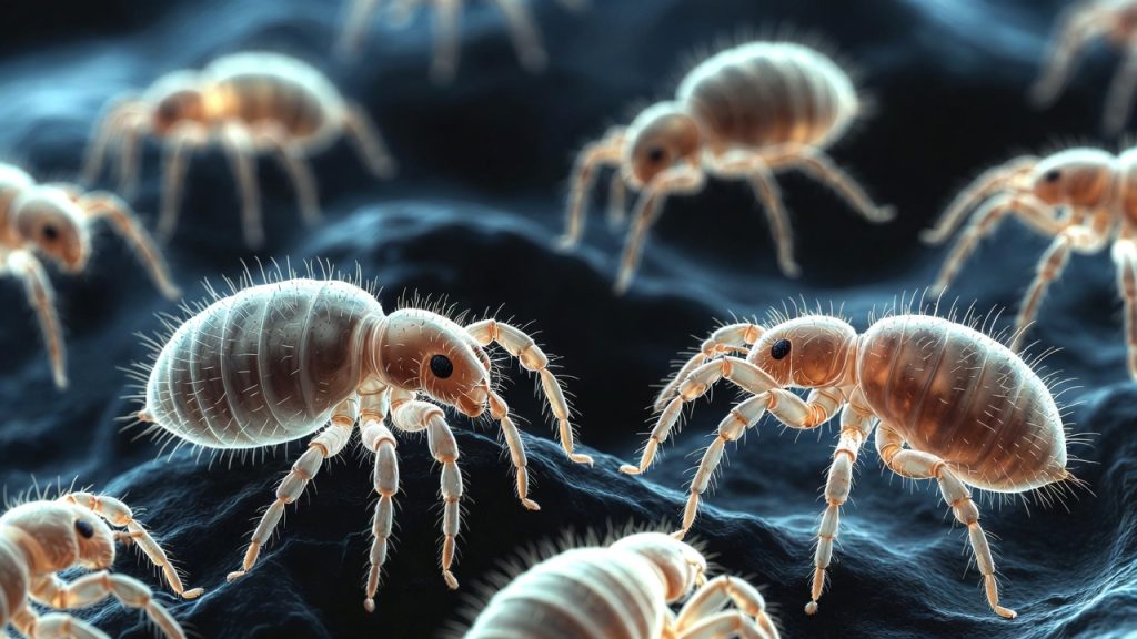 Illustration des mites de poussière présentes dans un matelas et responsables de symptômes allergiques