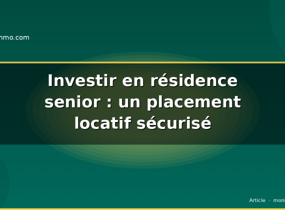 Investir en résidence senior : un placement locatif sécurisé